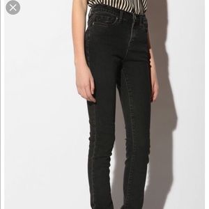 BDG cigarette high waisted jean in washed black
